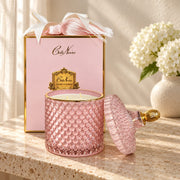 נר יוקרתי גדול ART DECO ורוד PINK CHAMPAGNE