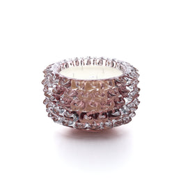 נר קערה קריסטל ורוד